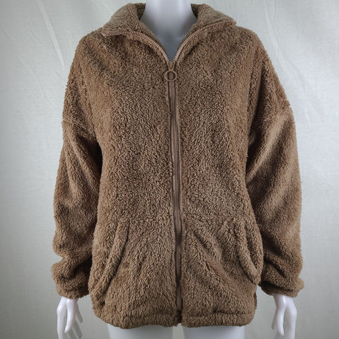 Autumn and Winter Wool Zip Cardigan Double-sided Fleece Jacket